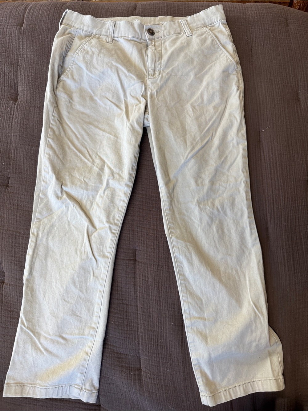 Women's Light Beige Cotton Chino Pants